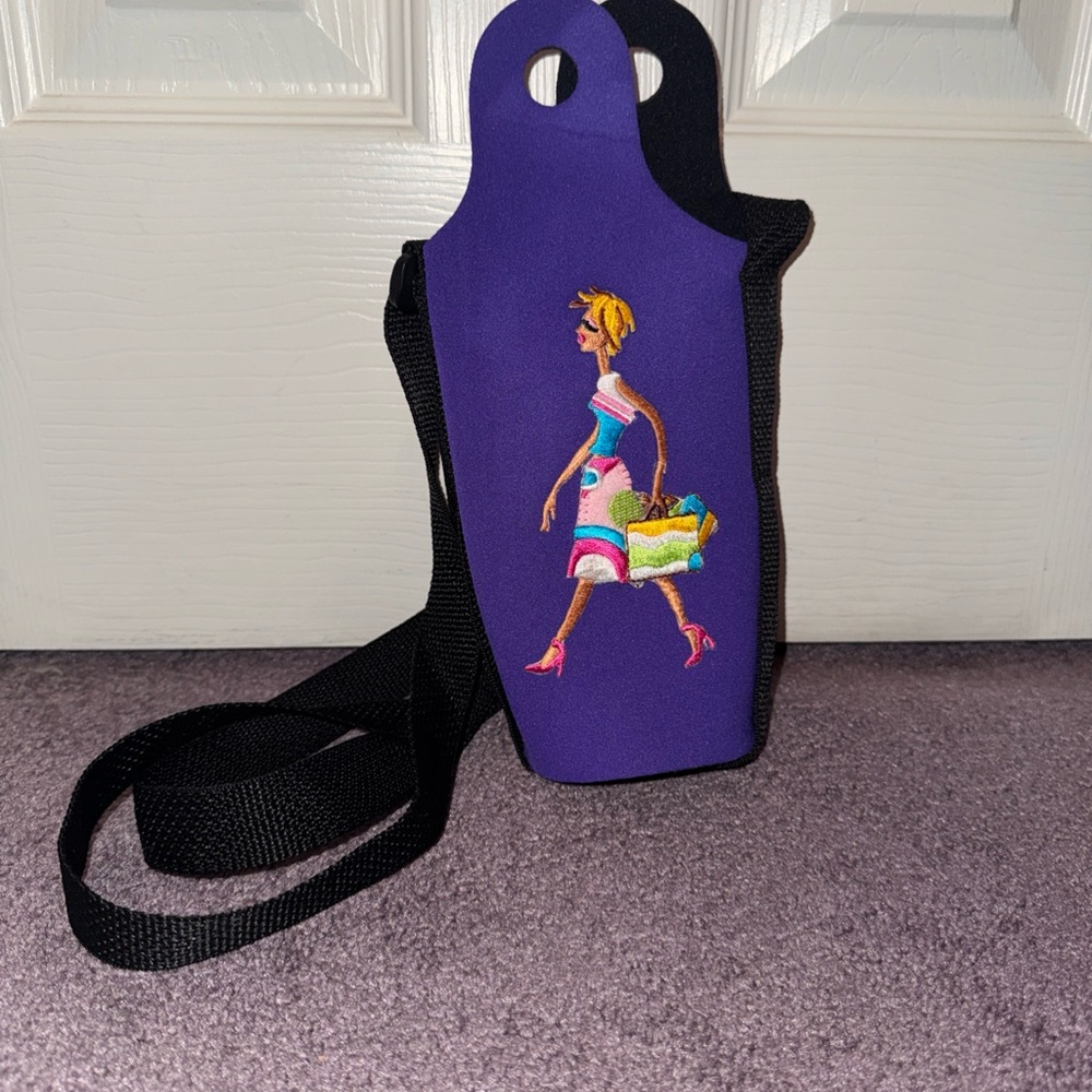 Purple Water Bottle Pouch Crossbody